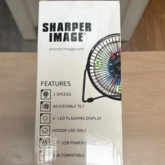 Sharper Image Multicolor LED Table Top Fan - Picture 3 of 4